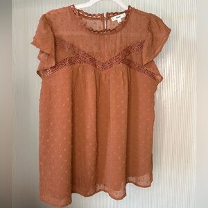 NWT MINE From Mapel Boutique Blouse, Size l burnt orange Color